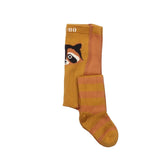 Collants en coton biologique - collants pour enfants durables et confortables avec un drôle de motif de raton laveur